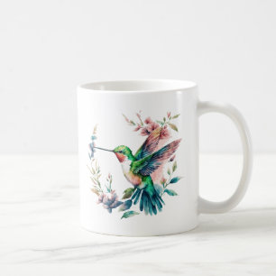 Hummingbird Flowers Mönster Kaffemugg