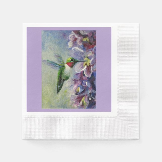 Hummingbird & Flowers Papper & Party Napkins Pappersservett (Framsidan)