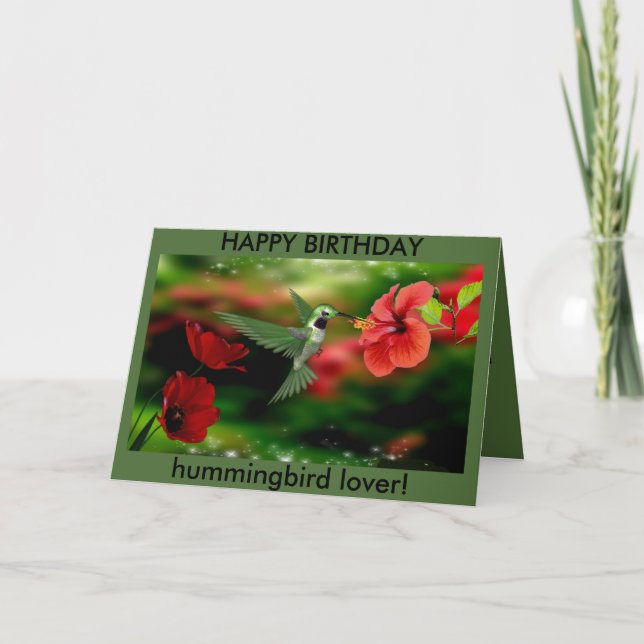 Hummingbird-födelsedagskort Kort (Framsida)