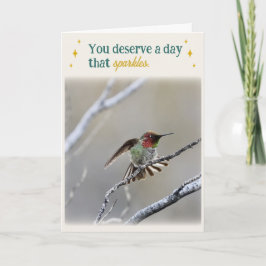 Hummingbird Folded Birthday Card Kort