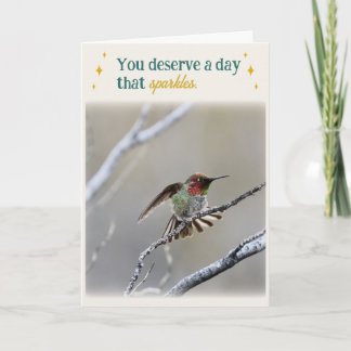 Hummingbird Folded Birthday Card Kort