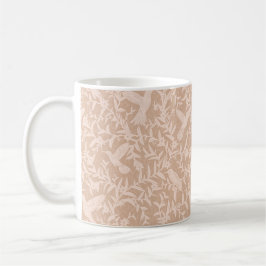 Hummingbird foliage whimsical beige kaffemugg
