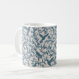 Hummingbird foliage whimsical blue kaffemugg