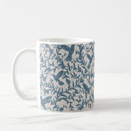 Hummingbird foliage whimsical blue kaffemugg