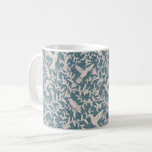 Hummingbird foliage whimsical blue kaffemugg