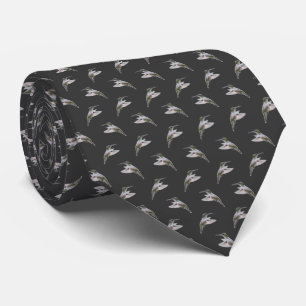Hummingbird Frenzy Tie (Mörk Grått) Slips