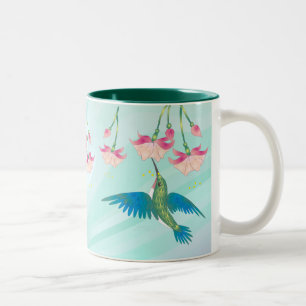HUMMINGBIRD & FUCHSIA av SHARON SHARPE Två-Tonad Mugg