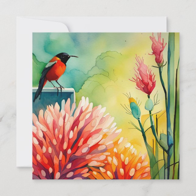 Hummingbird Garden Flat Card (Framsida)