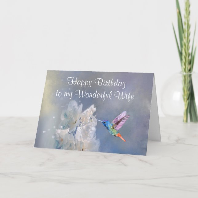 Hummingbird Garden Flower Birthday Speciell Maka Kort (Framsida)