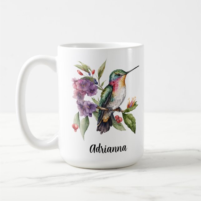 Hummingbird Garden Flowers Springtime Kaffemugg (Vänster)