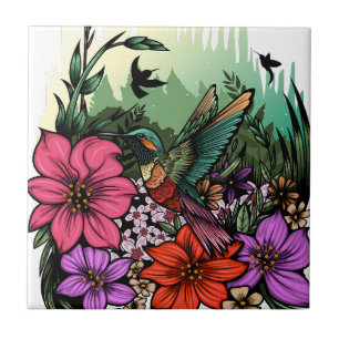 Hummingbird Garden Kakelplatta