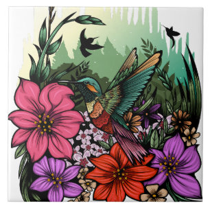 Hummingbird Garden Kakelplatta