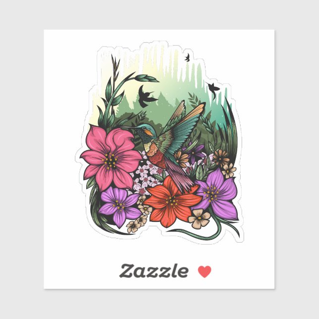 Hummingbird Garden Klistermärken (Ark)
