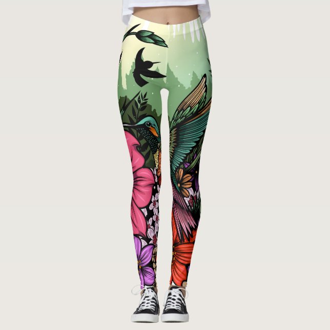 Hummingbird Garden Leggings (Framsida)