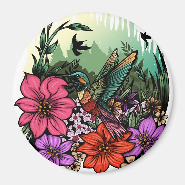 Hummingbird Garden Magnet (Framsidan)