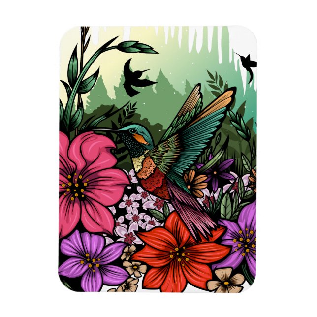 Hummingbird Garden Magnet (Vertikal)