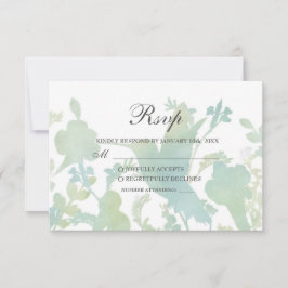 Hummingbird Garden Watercolor Bröllop OSA Card