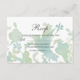 Hummingbird Garden Watercolor Bröllop OSA Card Kort