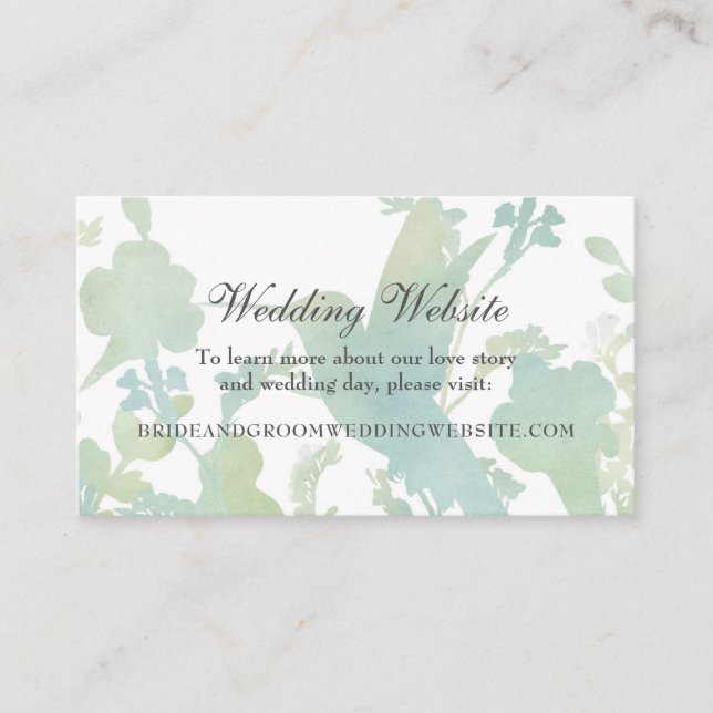 Hummingbird Garden Watercolor Bröllop webbplats Tilläggskort (Framsida)