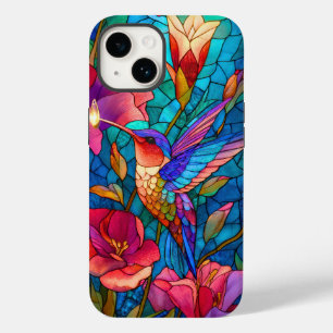 Hummingbird - glasaktig Blommigt Garden