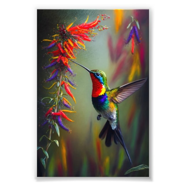 Hummingbird Glory, Bird Art, Hummingbird Fototryck (Framsidan)