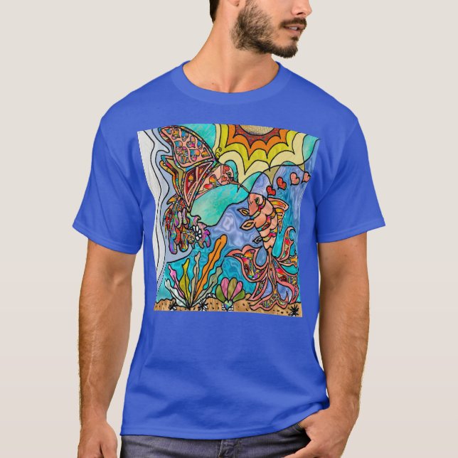 Hummingbird Goldfish Reflection Art T Shirt (Framsida)