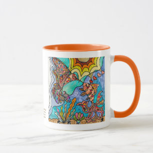 Hummingbird Goldfish Reflection Fantasy Art Mugg