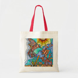 Hummingbird Goldfish Reflection Fantasy Tote Bag Tygkasse