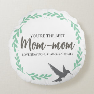 Hummingbird Grandmor Mamma-Mamma-Grandchildren Gif Rund Kudde