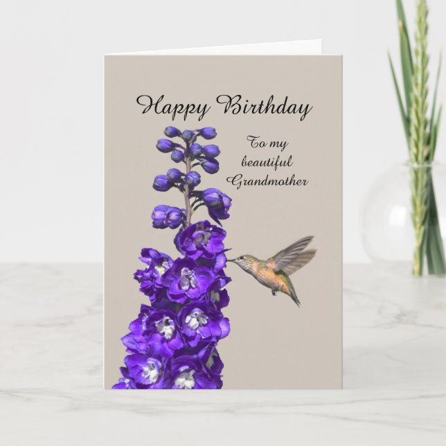 Hummingbird Grattis på födelsedagen farmor Kort (Framsida)