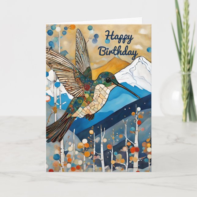 Hummingbird Grattis på födelsedagen Kort (Framsida)