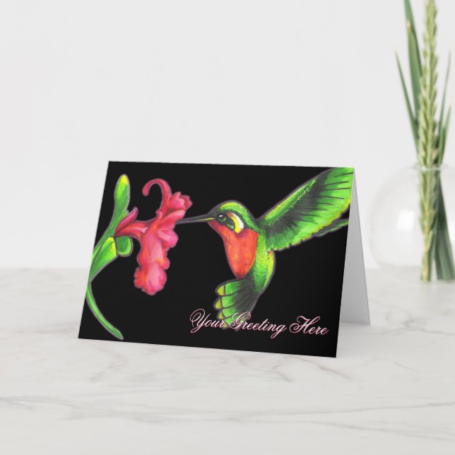 Hummingbird-gratulationskort Kort (Framsida)