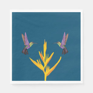Hummingbird Gult Flower Pappersservett