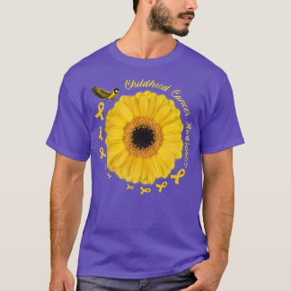 Hummingbird Gult Solros Childnature Cancer Awar T Shirt