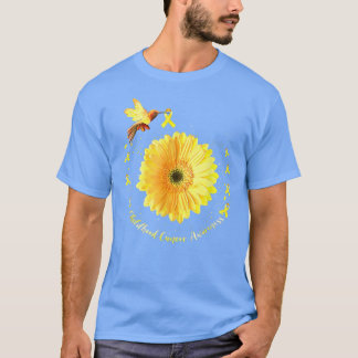 Hummingbird Gult Solros Childnature Cancer Awar T Shirt