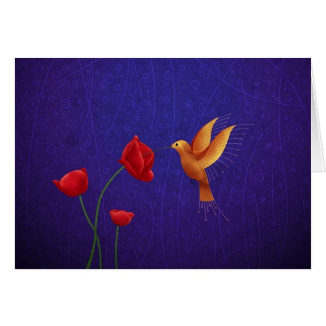Hummingbird Hälsningskort (Framsidan Horizontal)