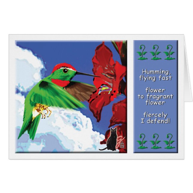 Hummingbird Hälsningskort (Framsidan Horizontal)