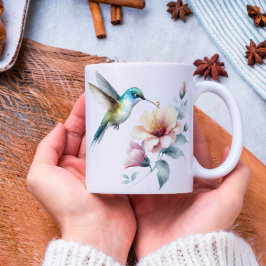 Hummingbird Harmony with Elegant Hibiscus Kaffemugg