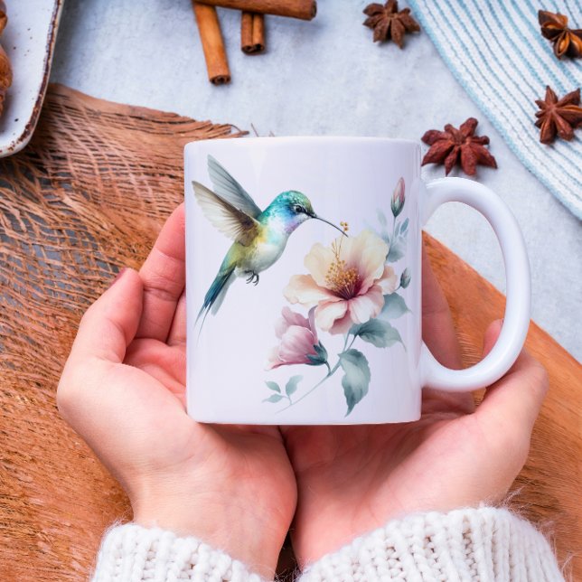 Hummingbird Harmony with Elegant Hibiscus Kaffemugg (Skapare uppladdad)