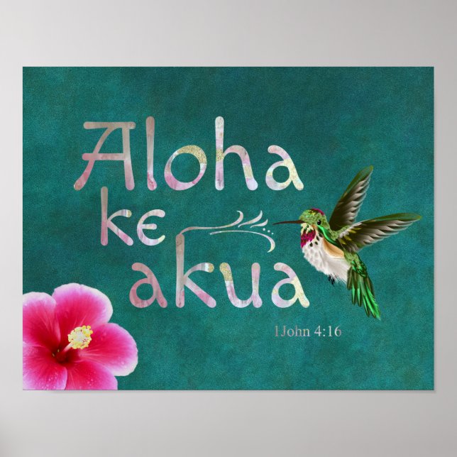 Hummingbird Hawaiian Bible Verse Poster (Framsidan)