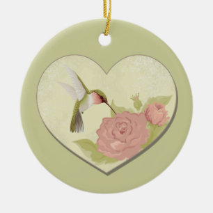 Hummingbird Heart Julgransprydnad Keramik
