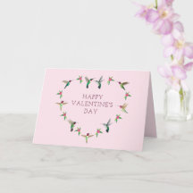 Hummingbird Heart Valentine Day Card