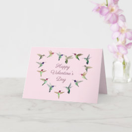 Hummingbird Heart Valentine Day Card Kort
