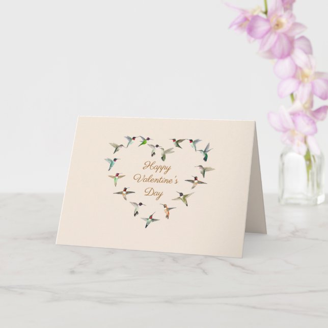 Hummingbird Heart Valentine Day Kort (Orkide)