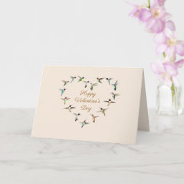 Hummingbird Heart Valentine Day Kort