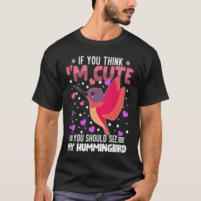 Hummingbird Heart Valentine's Day Animal For Women T Shirt (Framsida)