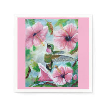 Hummingbird & Hibiscus Papper & Trasa Napkins