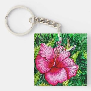 Hummingbird Hibiscus Watercolor Painting