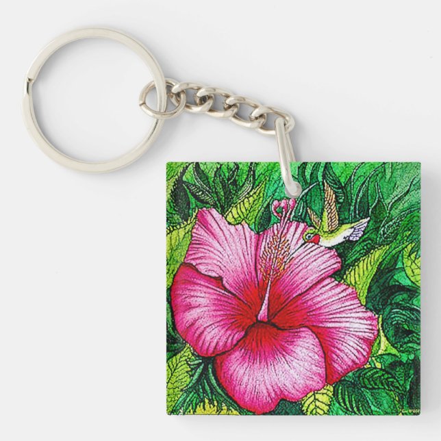 Hummingbird Hibiscus Watercolor Painting (Framsidan)