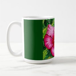 Hummingbird Hibiscus Watercolor Painting Kaffemugg